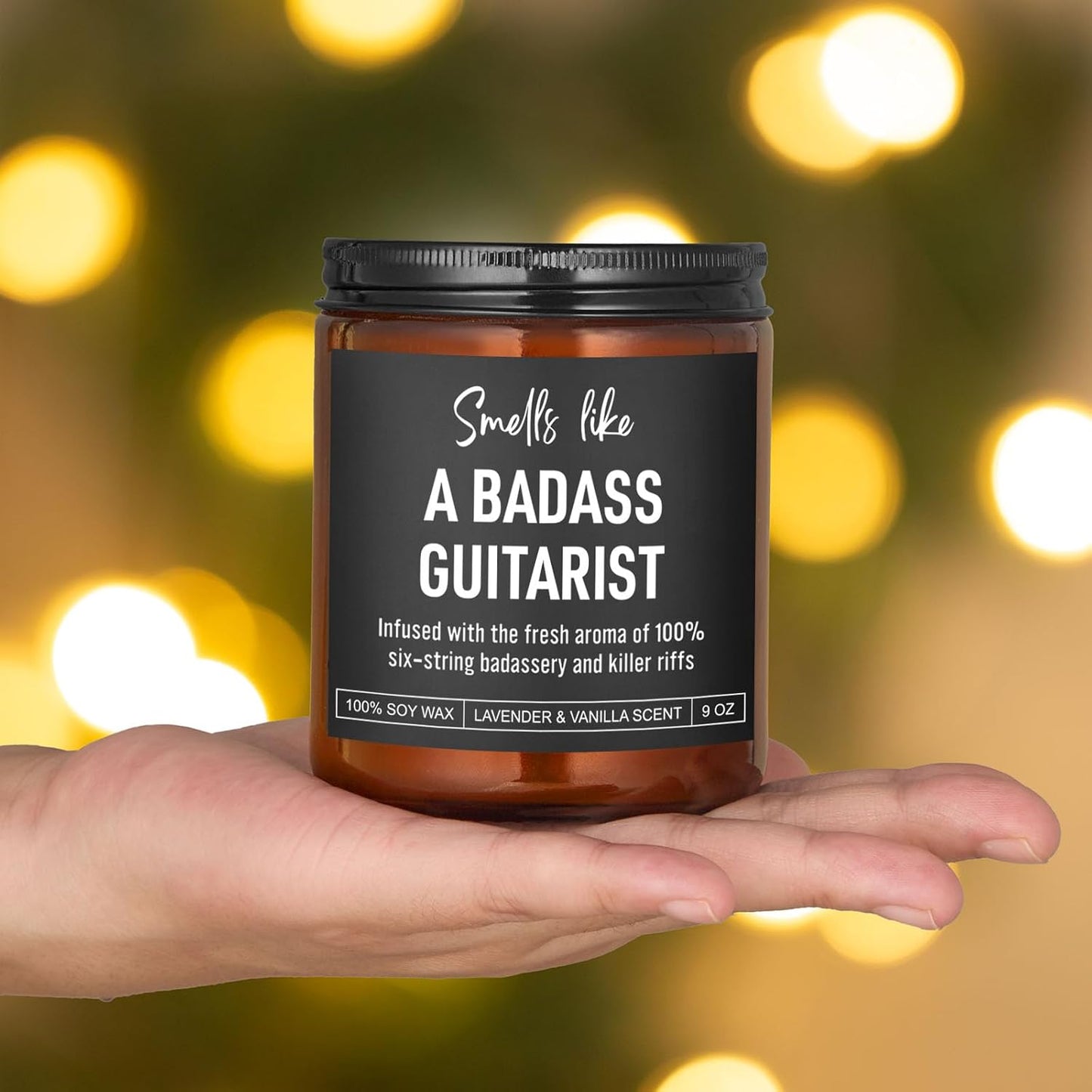 Badass Guitarist Candle, Guitar Gifts for Men, Women, Graduation, Appreciation, Fathers Day, Cool Gifts for Guitar Players, Lovers, Musicians, Teen Boys, Girls, Teachers, Guitar Accessories