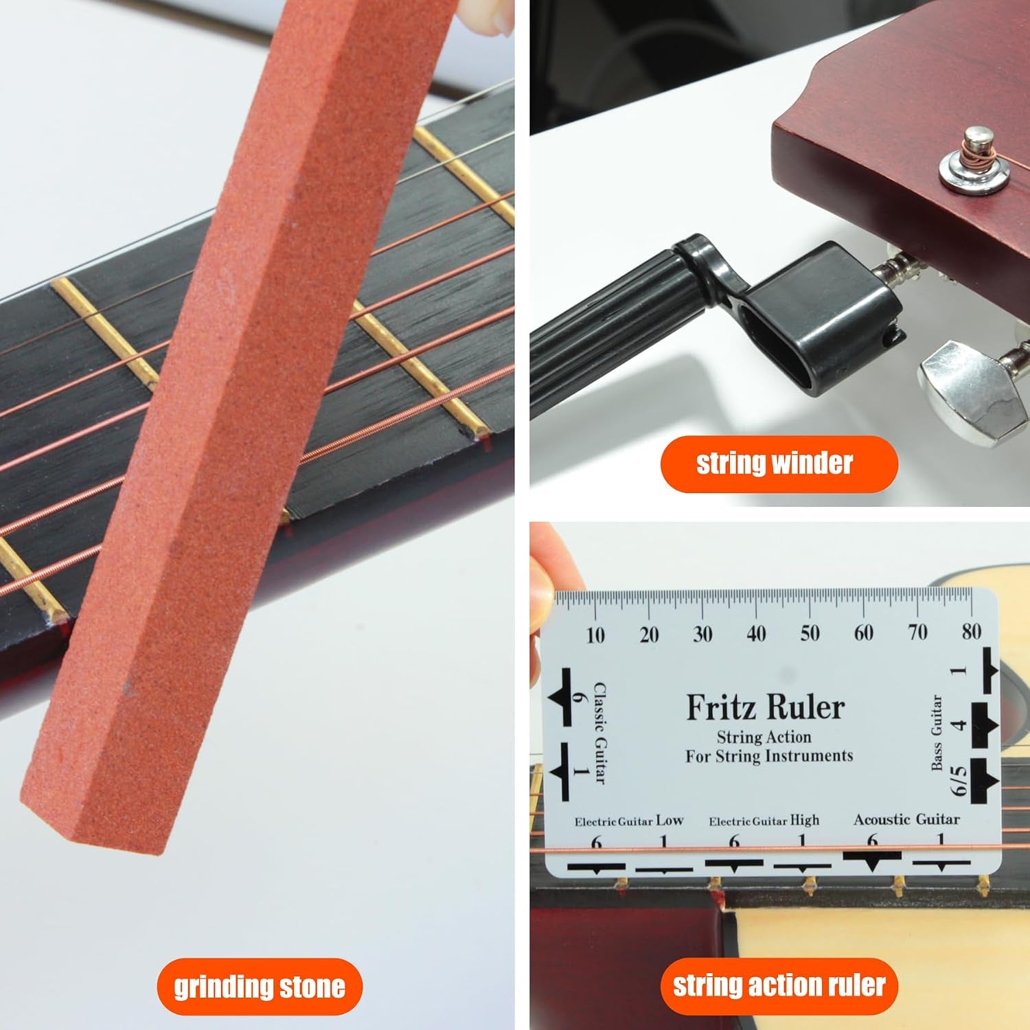 45Pcs Guitar Tool Kit, Guitar Repair Kit, Guitar Setup Kit, Luthier Tools Guitar Kit, Guitar Maintenance Kit Guitar Fret Tools,  Guitar Accessories for Ukulele Bass Guitar Gifts for Musicians