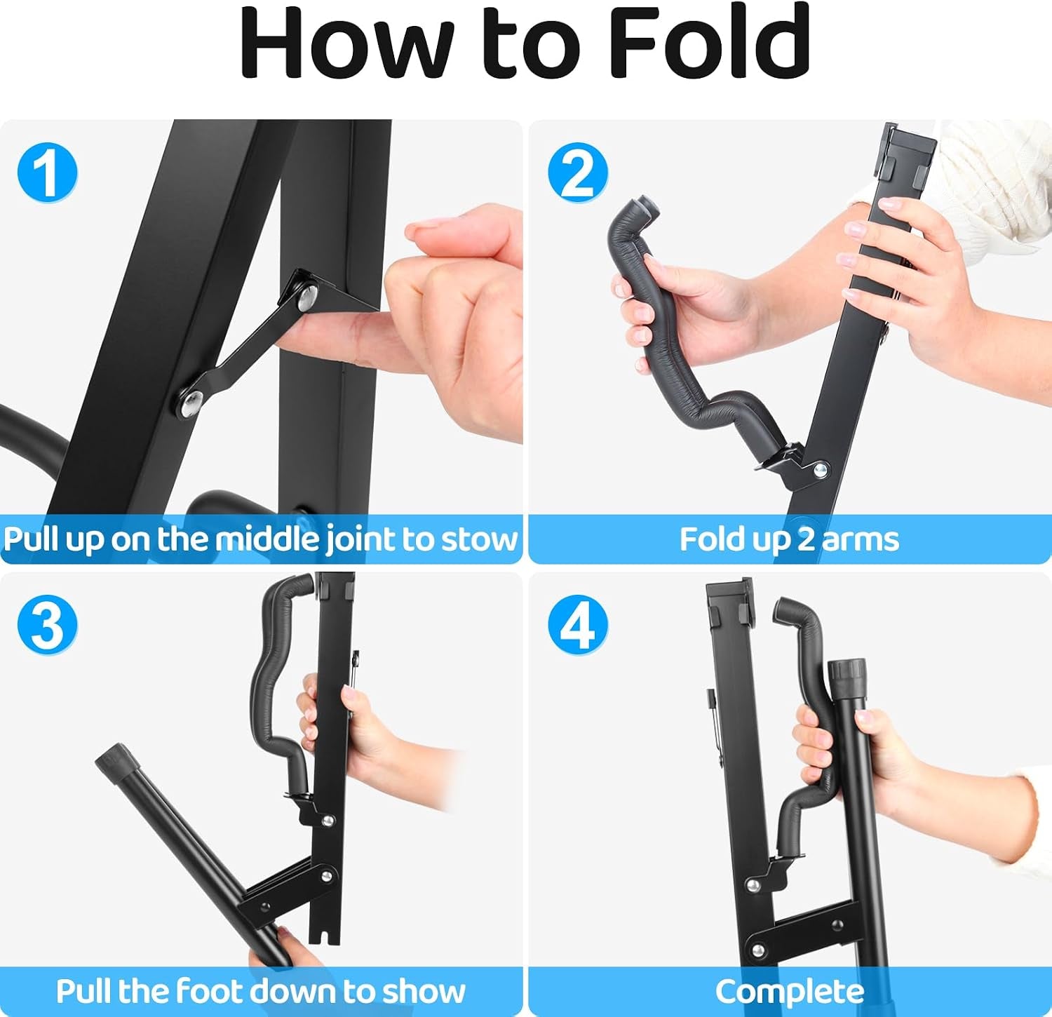 Guitar Stand, Foldable Electric Guitar Stands Floor | Non-Slip Rubber and Foam Arm Metal Electric Guitar Stand, Suitable Stand for Acoustic Guitar, Electric Guitar, Bass, Ukulele