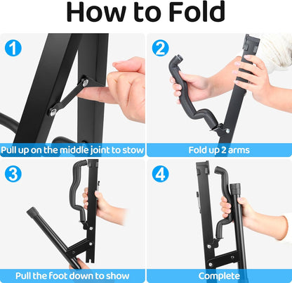 Guitar Stand, Foldable Electric Guitar Stands Floor | Non-Slip Rubber and Foam Arm Metal Electric Guitar Stand, Suitable Stand for Acoustic Guitar, Electric Guitar, Bass, Ukulele
