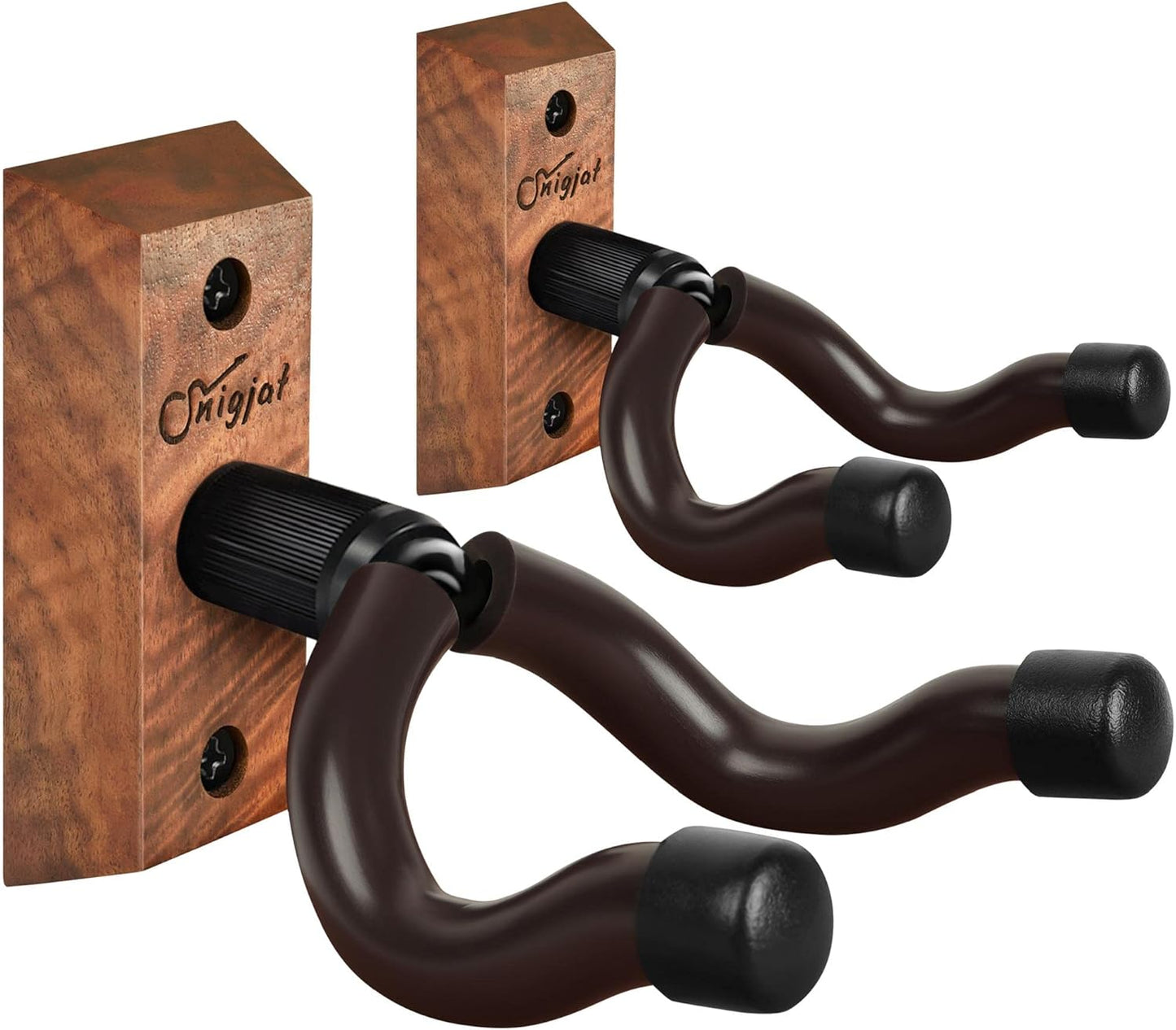 2 Pack, Hardwood U-Shaped Guitar Wall Mount, Guitar Wall Hanger | Guitar Wall Hook Stand, Guitar Holder Wall Mount Hanger for Acoustic Guitar, Electric Guitar, Banjo, Bass, Mandolin