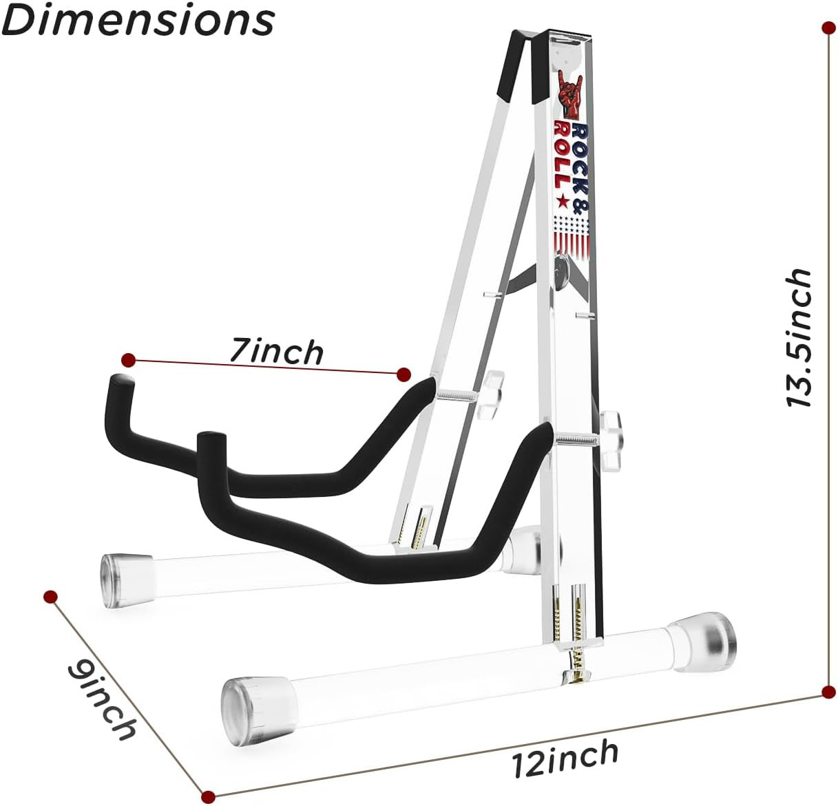 Guitar Stand, Acrylic Transparent Guitar Stand for Acoustic Guitar, Electric Guitar, Cello, Guitar Holder, Single Guitar Stand, Guitar Accessories (Rock&Roll, Acoustic Guitar)
