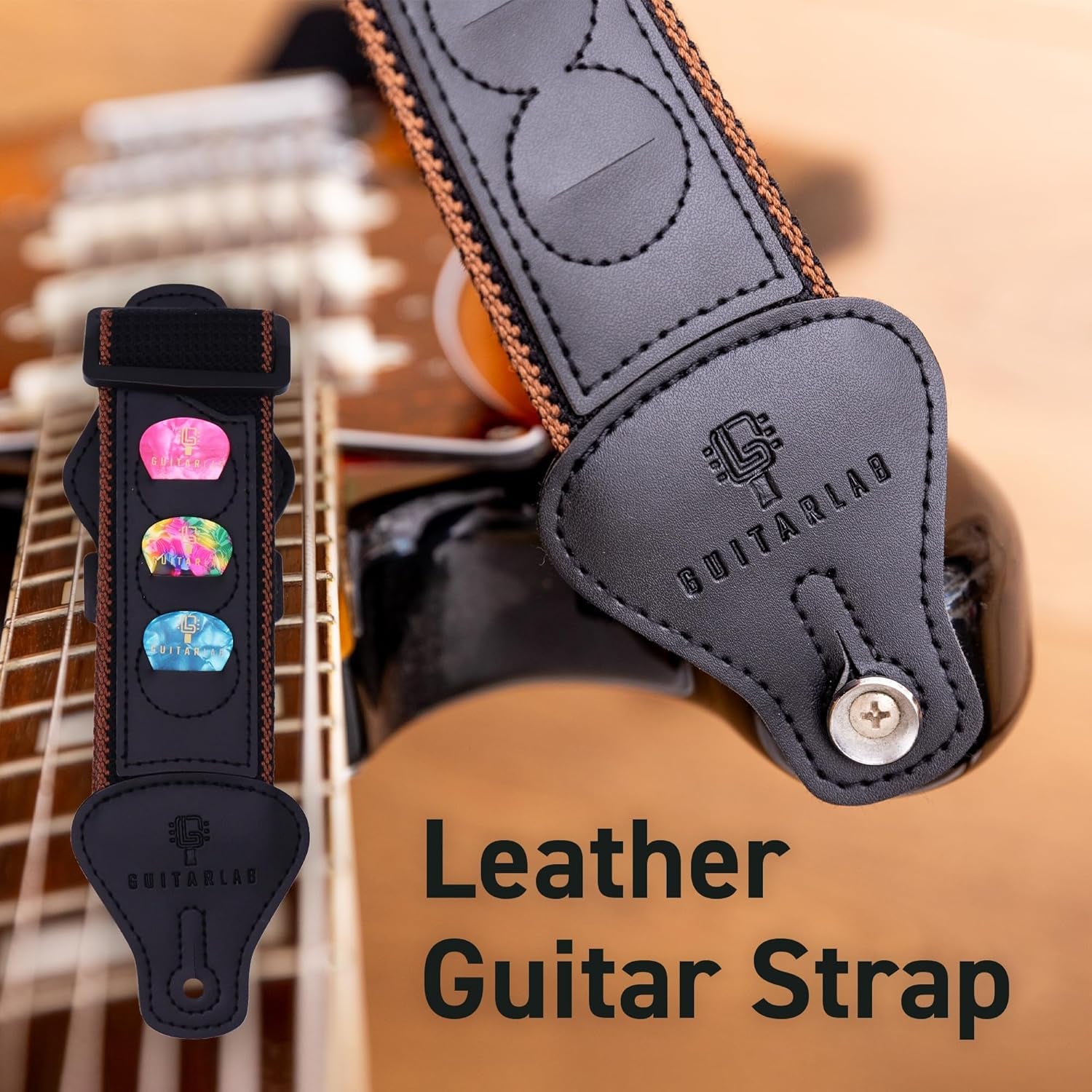 Guitar Accessories Kit  – Premium Guitar Strap, Capo, Tuner, Picks for Acoustic, Bass, Electric Guitars, Ideal Guitar Gifts for any player, Beginners and Pros!
