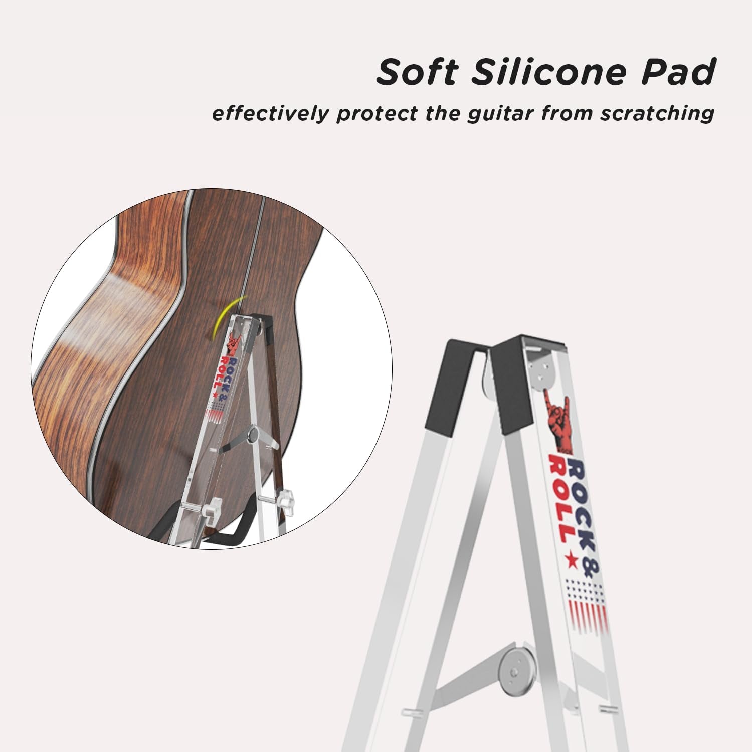 Guitar Stand, Acrylic Transparent Guitar Stand for Acoustic Guitar, Electric Guitar, Cello, Guitar Holder, Single Guitar Stand, Guitar Accessories (Rock&Roll, Acoustic Guitar)