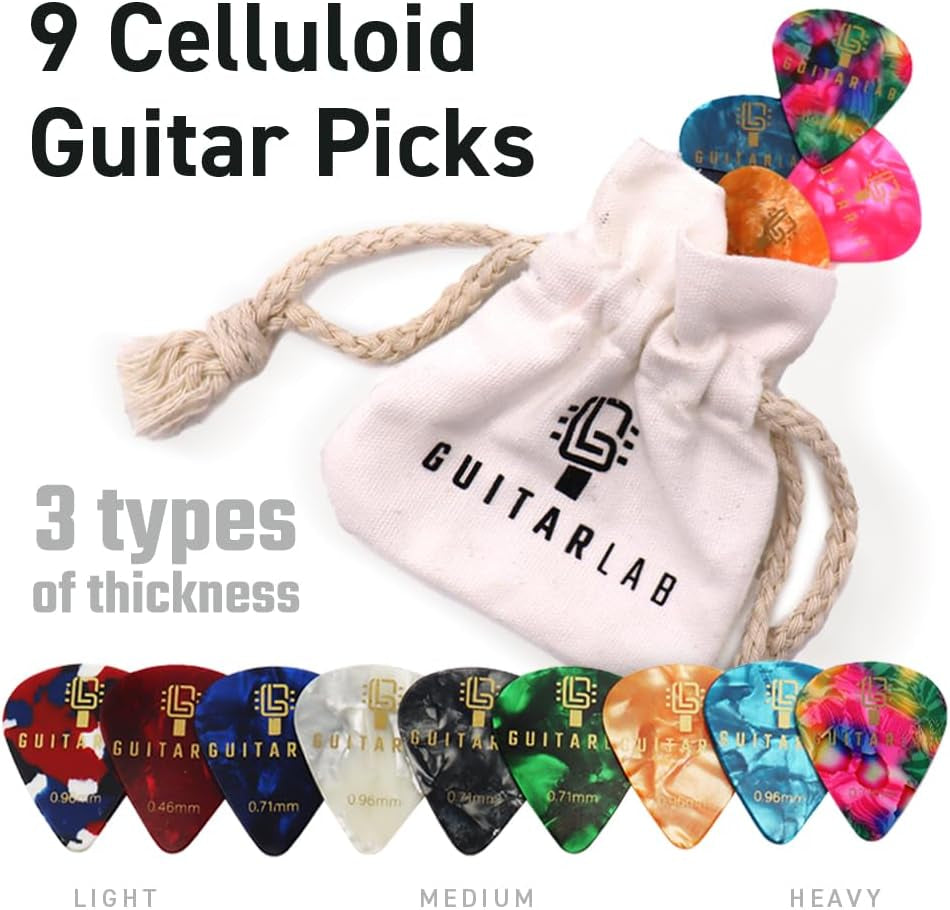 Guitar Accessories Kit  – Premium Guitar Strap, Capo, Tuner, Picks for Acoustic, Bass, Electric Guitars, Ideal Guitar Gifts for any player, Beginners and Pros!