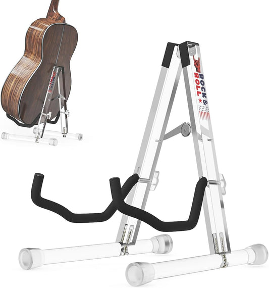 Guitar Stand, Acrylic Transparent Guitar Stand for Acoustic Guitar, Electric Guitar, Cello, Guitar Holder, Single Guitar Stand, Guitar Accessories (Rock&Roll, Acoustic Guitar)