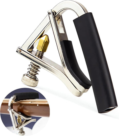Guitar Capo  Capo for Acoustic Guitar 6 String Quick Change Kapo for Electric Guitar Acoustic Guitar Metal Guitar Tuner Clip on Guitar Kapos Fret Capo for Acoustic and Electric Guitars (Silver)