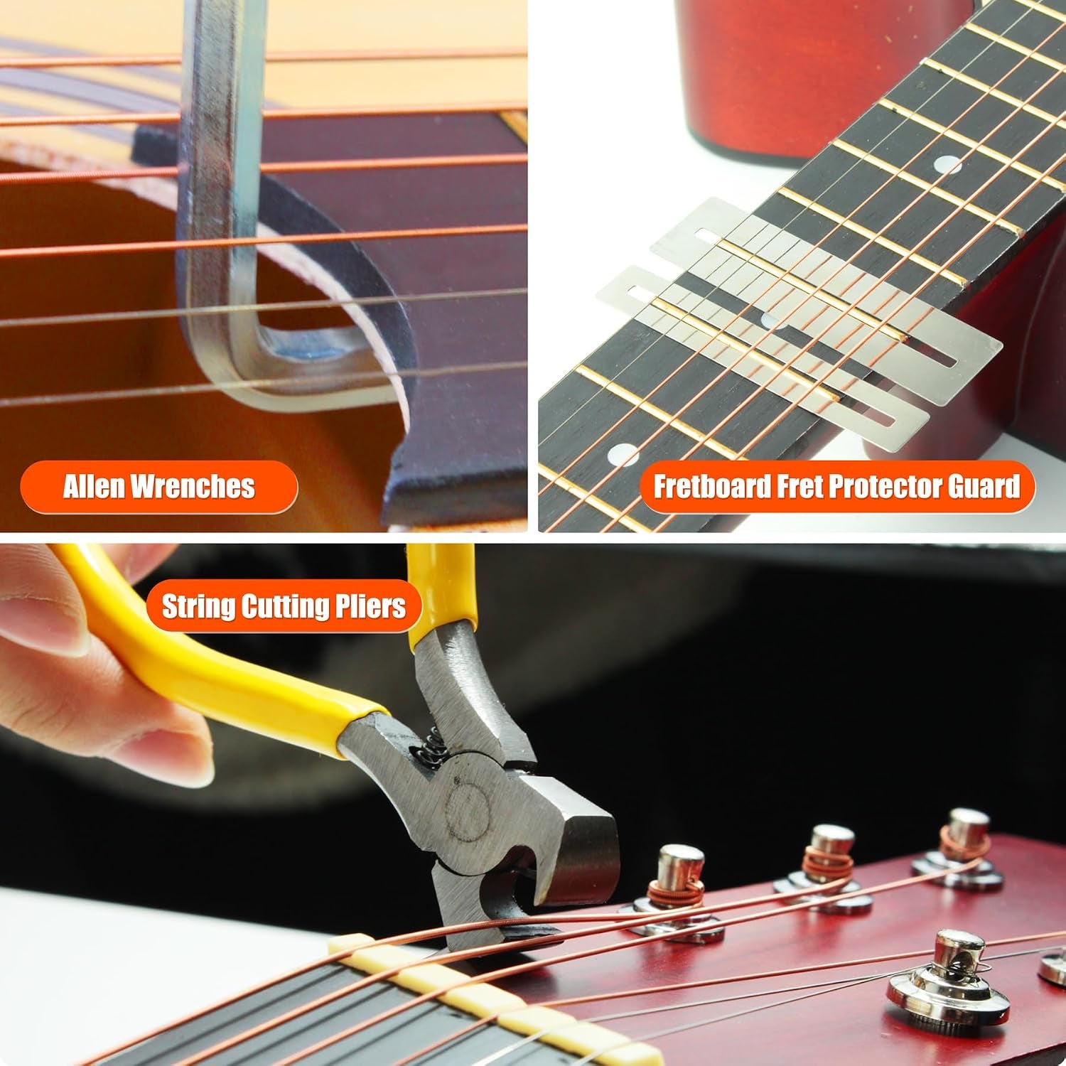45Pcs Guitar Tool Kit, Guitar Repair Kit, Guitar Setup Kit, Luthier Tools Guitar Kit, Guitar Maintenance Kit Guitar Fret Tools,  Guitar Accessories for Ukulele Bass Guitar Gifts for Musicians