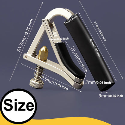 Guitar Capo  Capo for Acoustic Guitar 6 String Quick Change Kapo for Electric Guitar Acoustic Guitar Metal Guitar Tuner Clip on Guitar Kapos Fret Capo for Acoustic and Electric Guitars (Silver)