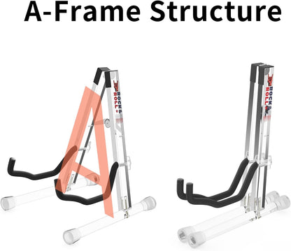 Guitar Stand, Acrylic Transparent Guitar Stand for Acoustic Guitar, Electric Guitar, Cello, Guitar Holder, Single Guitar Stand, Guitar Accessories (Rock&Roll, Acoustic Guitar)
