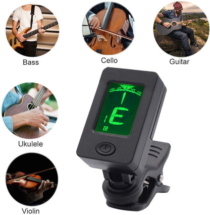 Guitar Capo with Guitar Tuner Clip-On Tuner Guitar Accessoriesor for Acoustic Electric Ukulele
