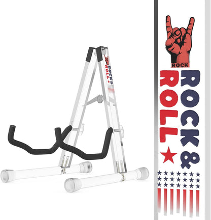Guitar Stand, Acrylic Transparent Guitar Stand for Acoustic Guitar, Electric Guitar, Cello, Guitar Holder, Single Guitar Stand, Guitar Accessories (Rock&Roll, Acoustic Guitar)